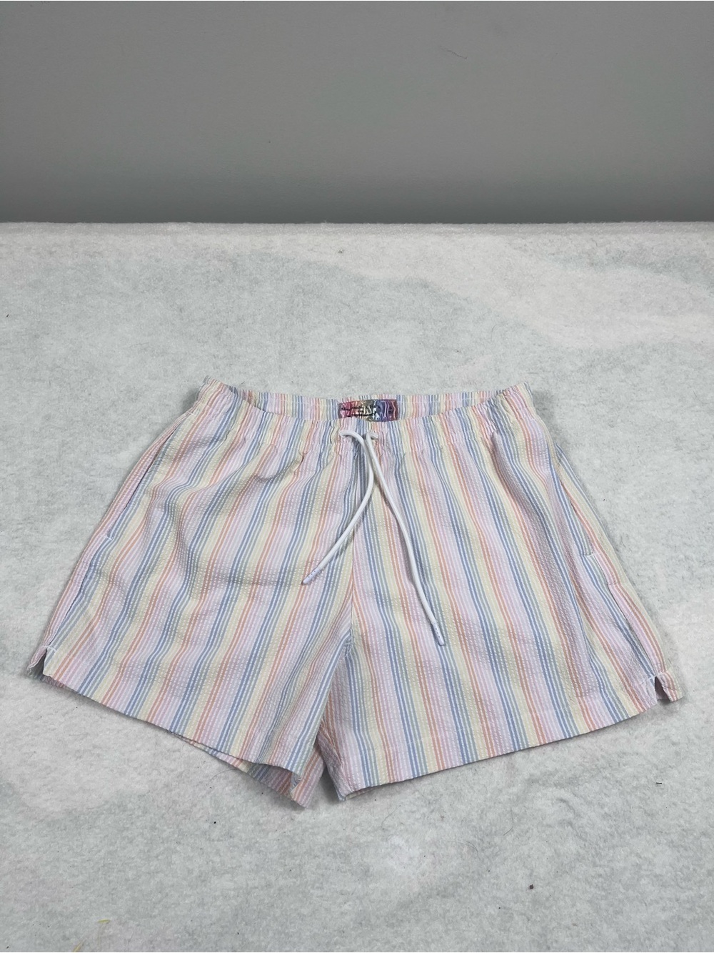 Abercrombie & Fitch Pastel Multicolor Striped Drawstring Shorts